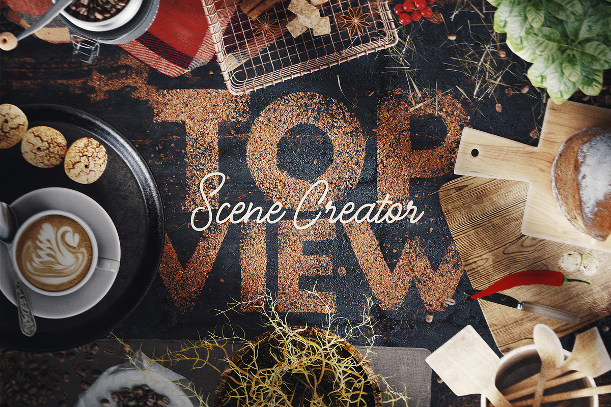 Coffee Scene Creator - Top View, a Background Graphic by TVartworks (Photo 1 of 17)
