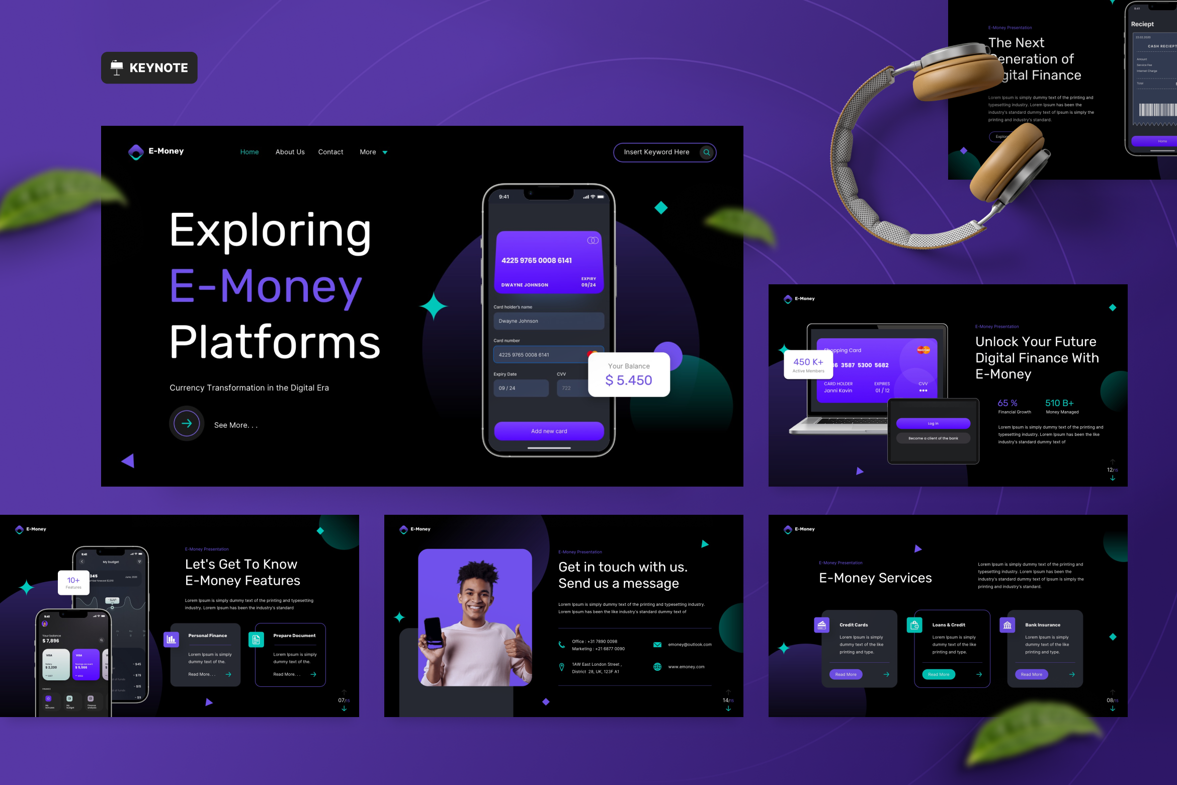 EMoney - Mobile App & Saas Keynote, a Presentation Template by Annora ...