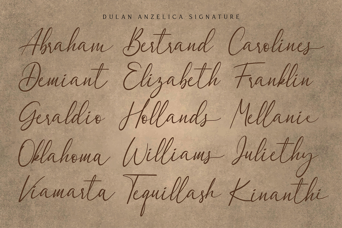 Dulan Anzelica - Signature Font preview 5
