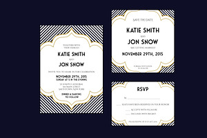 Art Deco Inspired Wedding Invitation