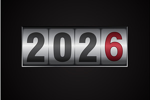 mechanical counter showing 2026, an Illustration by piter.goskov