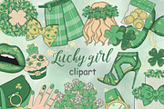 Saint Patrick's Day Clipart, a Seasonal Illustration by GlamArtZhanna (Thumbnail 1 of 3)