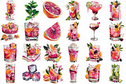 Preppy Cocktail Clipart Bundle, an Object Illustration by DreamCafeArt (Thumbnail 4 of 6)