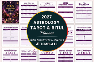 2027 Astrology,Tarot Ritual Planner
