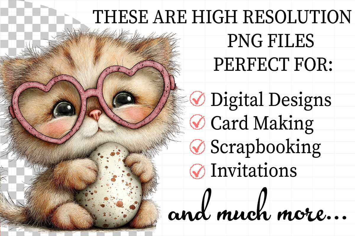 Whimsical Easter Cats Clipart, an Illustration by Daily.Designs (Photo 2 of 8)