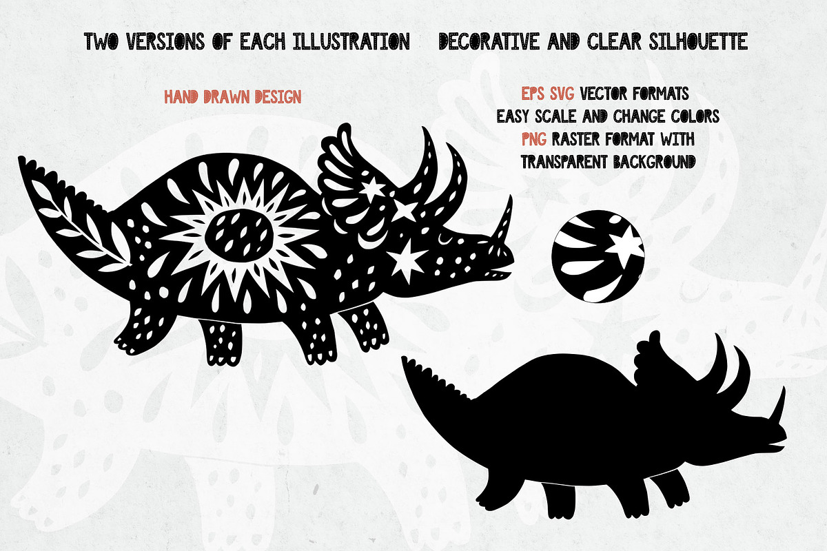 Linocut Dinosaurs Silhouettes, a Graphic by PicByKate (Photo 5 of 8)