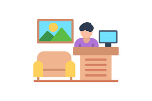 Lobby Flat Icon, a Duotone Icon by Pexelpy