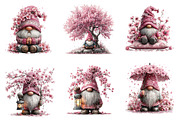 Cherry Blossom Gnome Clipart, Spring, an Illustration by Dream Creation (Thumbnail 6 of 7)