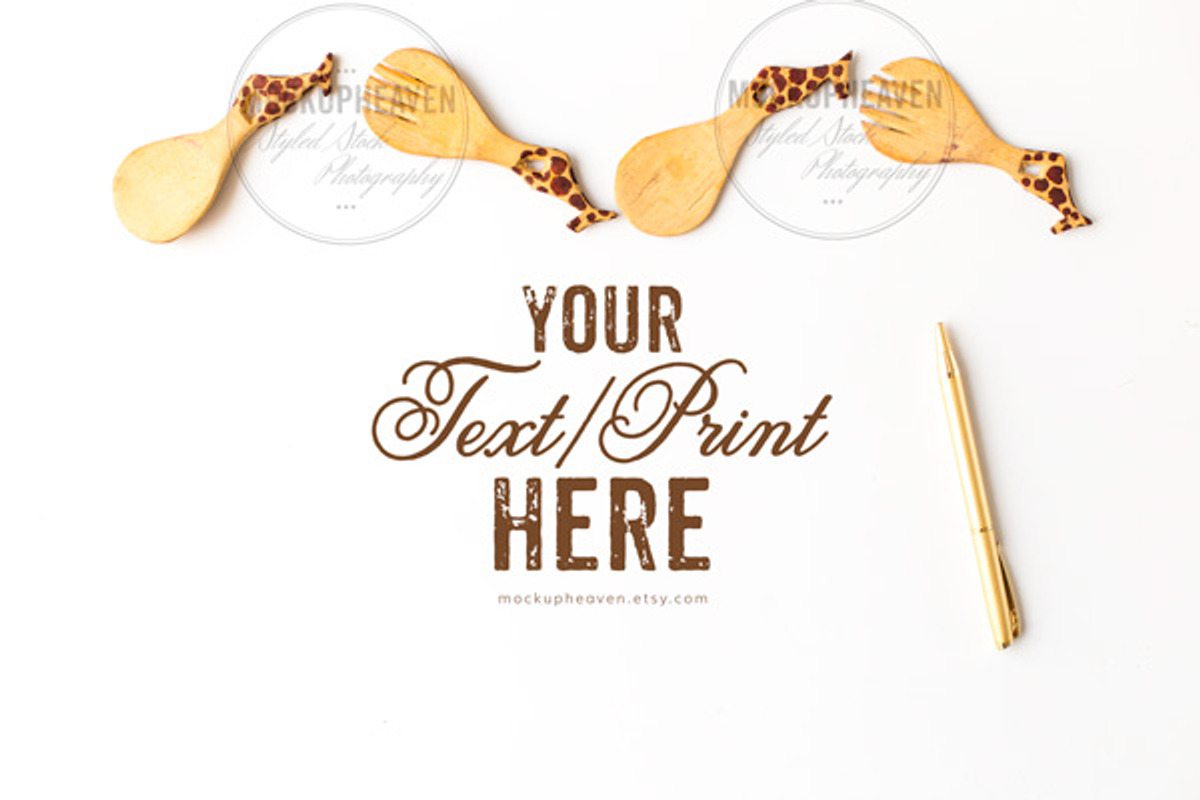 Woodland Giraffe Desktop Mockup, a Print Template by MockUpHeaven (Photo 2 of 2)