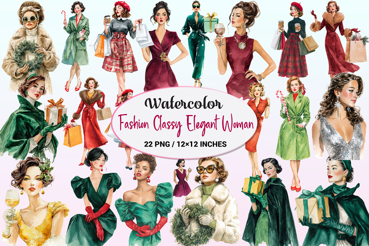 Fashion Classy Elegant Woman Clipart, a Graphic by CitraGraphics (Photo 1 of 4)
