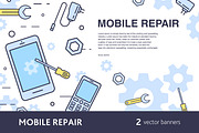 Mobile phone repair banner, a Technology Illustration by Good Studio (Thumbnail 1 of 4)