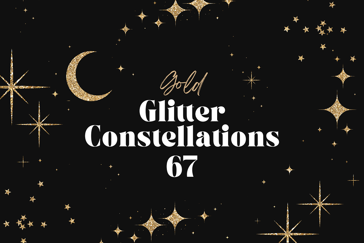 67 Gold Glitter Constellations, an Object Graphic by Ksuview (Photo 1 of 12)