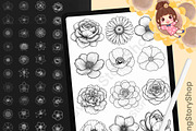 Floral & Botanical Procreate Stamps, a Brush Add-On by DrawingStoryShop (Thumbnail 1 of 8)