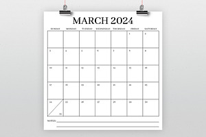 2024 Square 12x12 Calendar