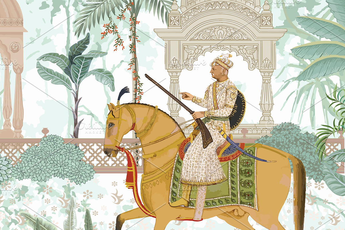 Mughal Royal Garden Pattern, a Decorative Illustration by Mughal Wallpaper (Photo 2 of 3)