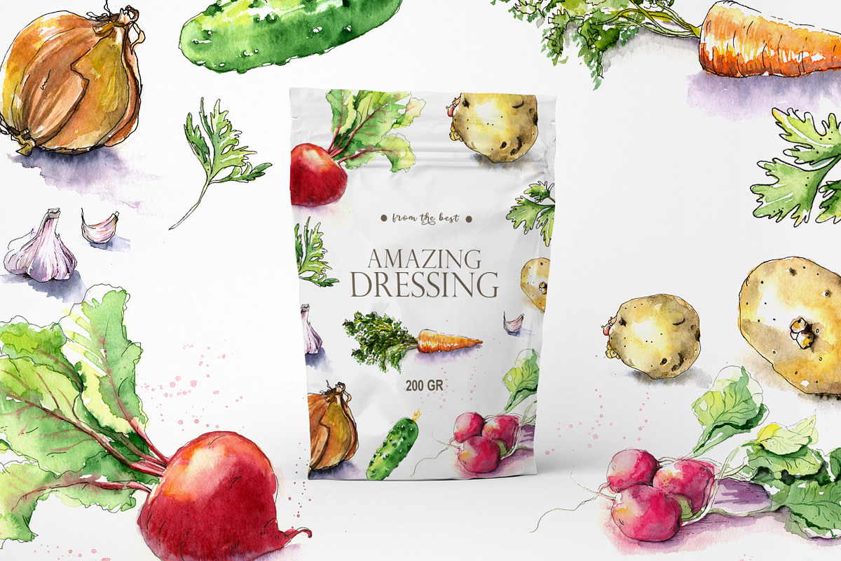 Watercolor vegetables, a Food Illustration by iri-illustration (Photo 9 of 12)
