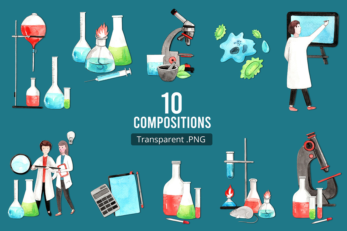 Science and scientific equipments, a Decorative Illustration by CreativeValuation (Photo 3 of 14)