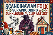 Scandinavian Folk Clip Art Printable, an Object Graphic by Image for Sale (Thumbnail 1 of 3)