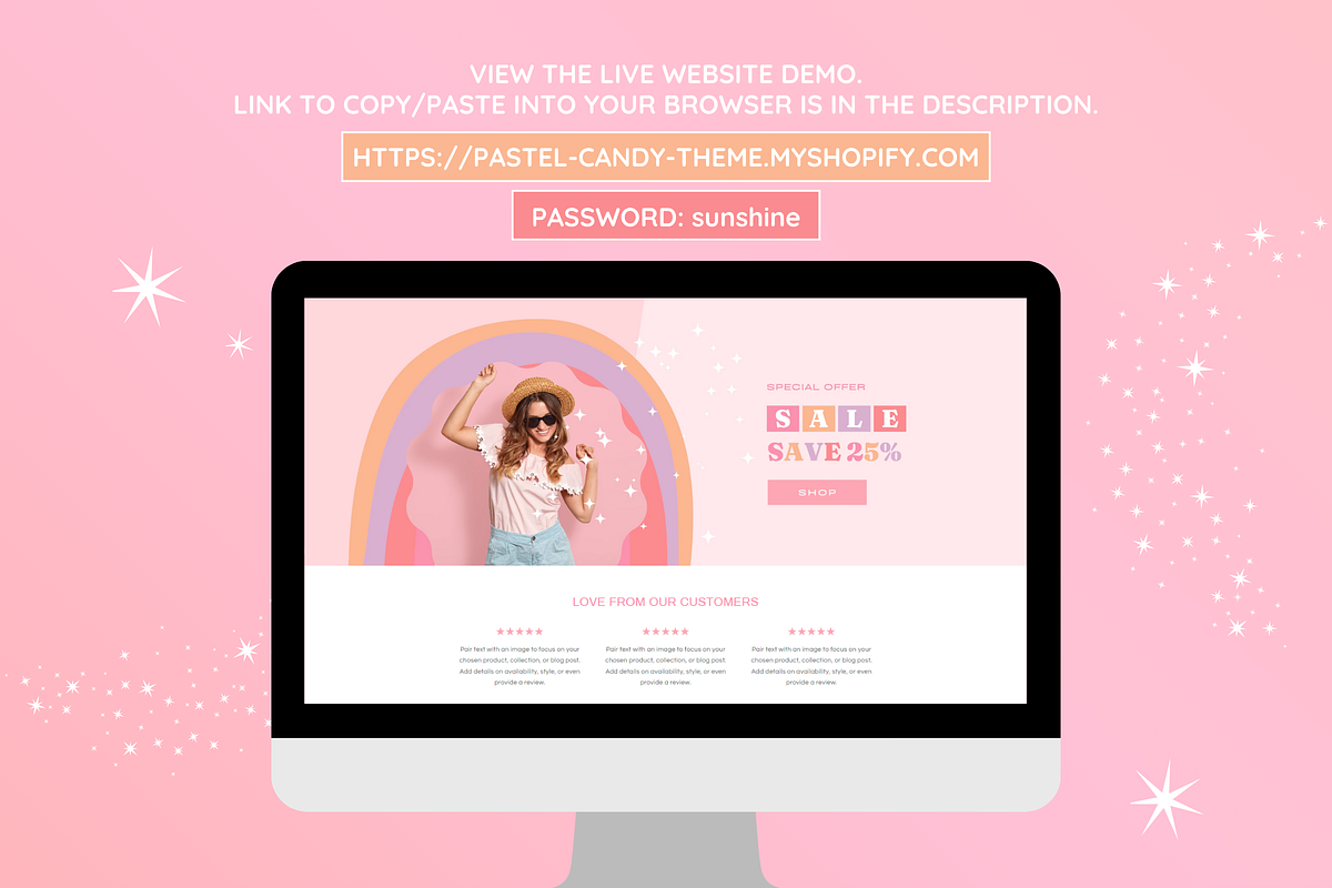 Pastel Shopify Theme, a Shopify Template by SunshineStudioBoutique (Photo 4 of 10)