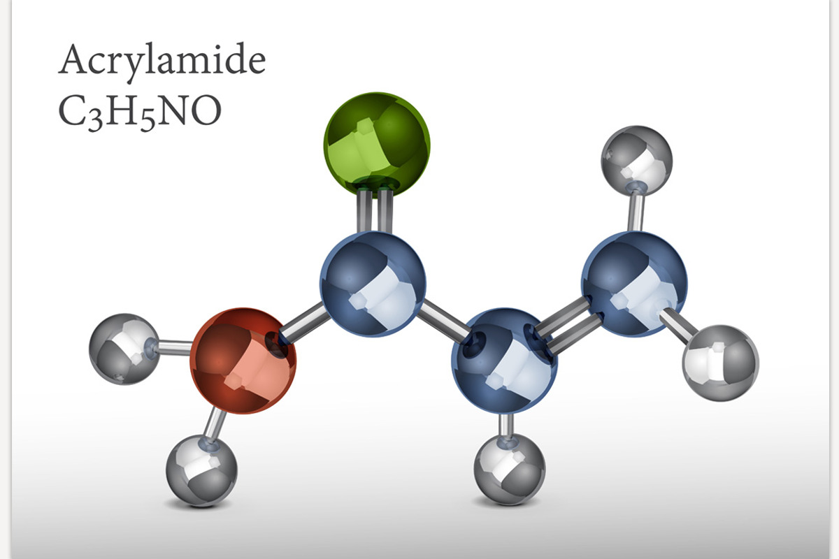 Acrylamide chemical formula. Organic, an Object Illustration by Anna's Shop