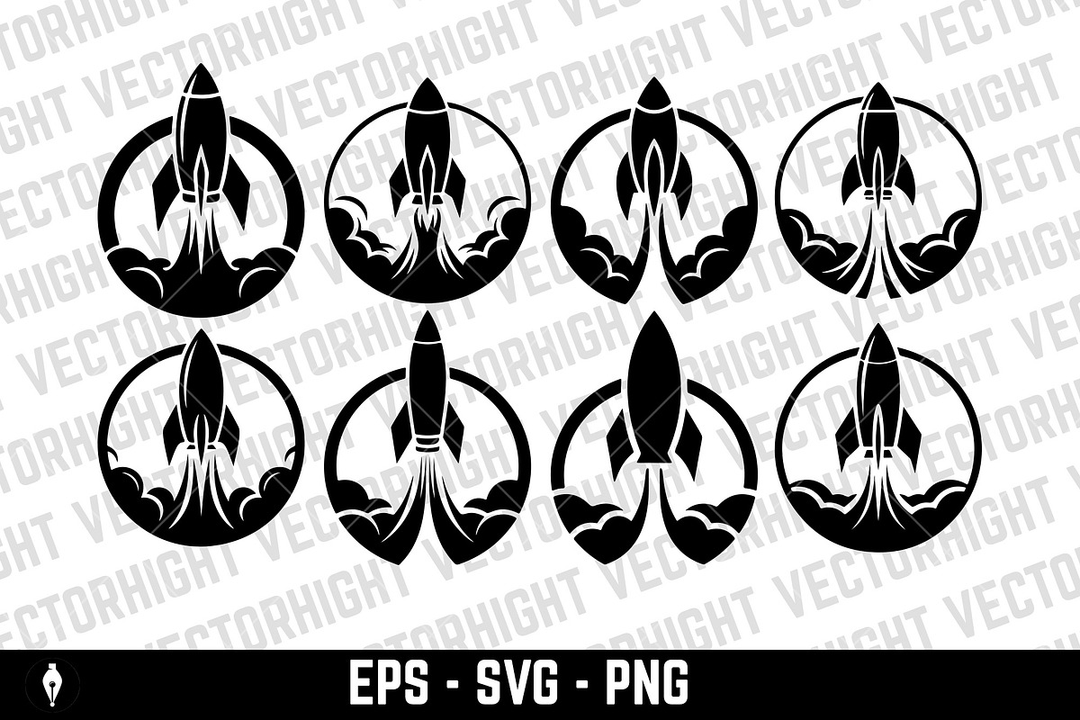 Rocket launching with smoke plumes, a Duotone Icon by Vectorhight (Photo 1 of 3)