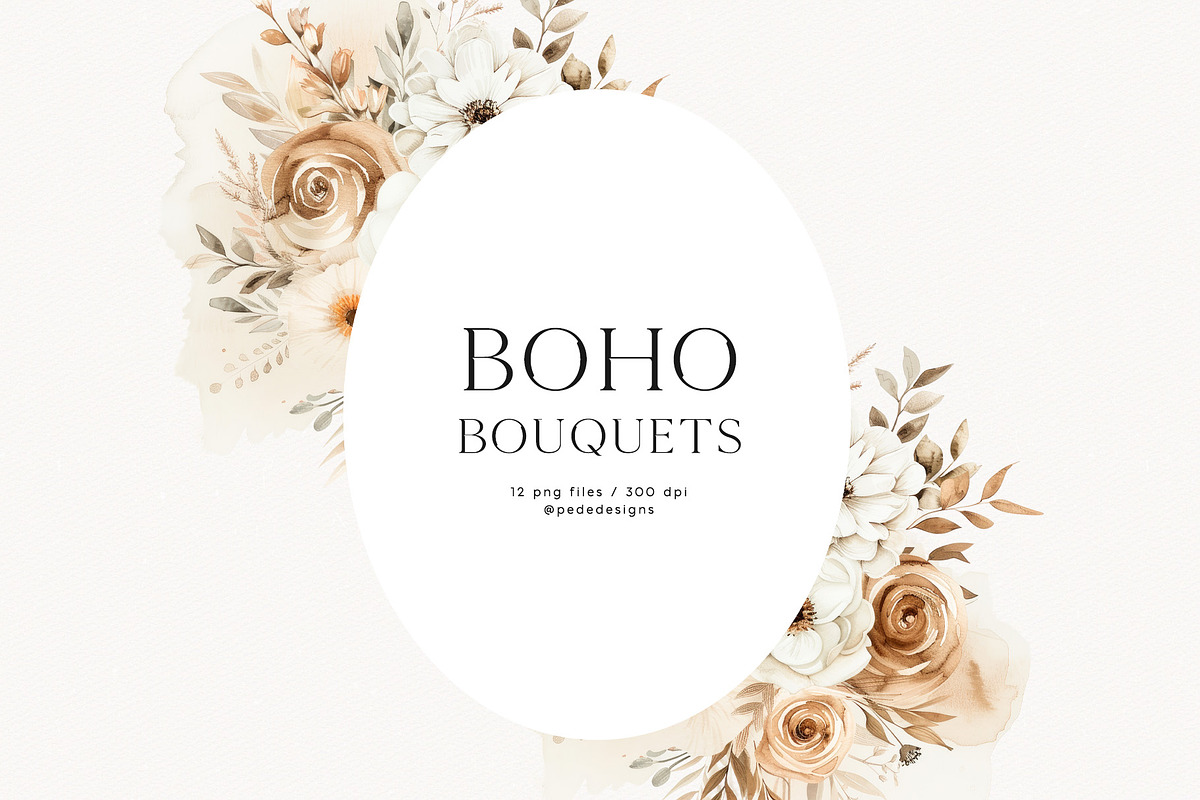 Boho Bouquets, a Decorative Illustration by PeDe Designs (Photo 8 of 9)
