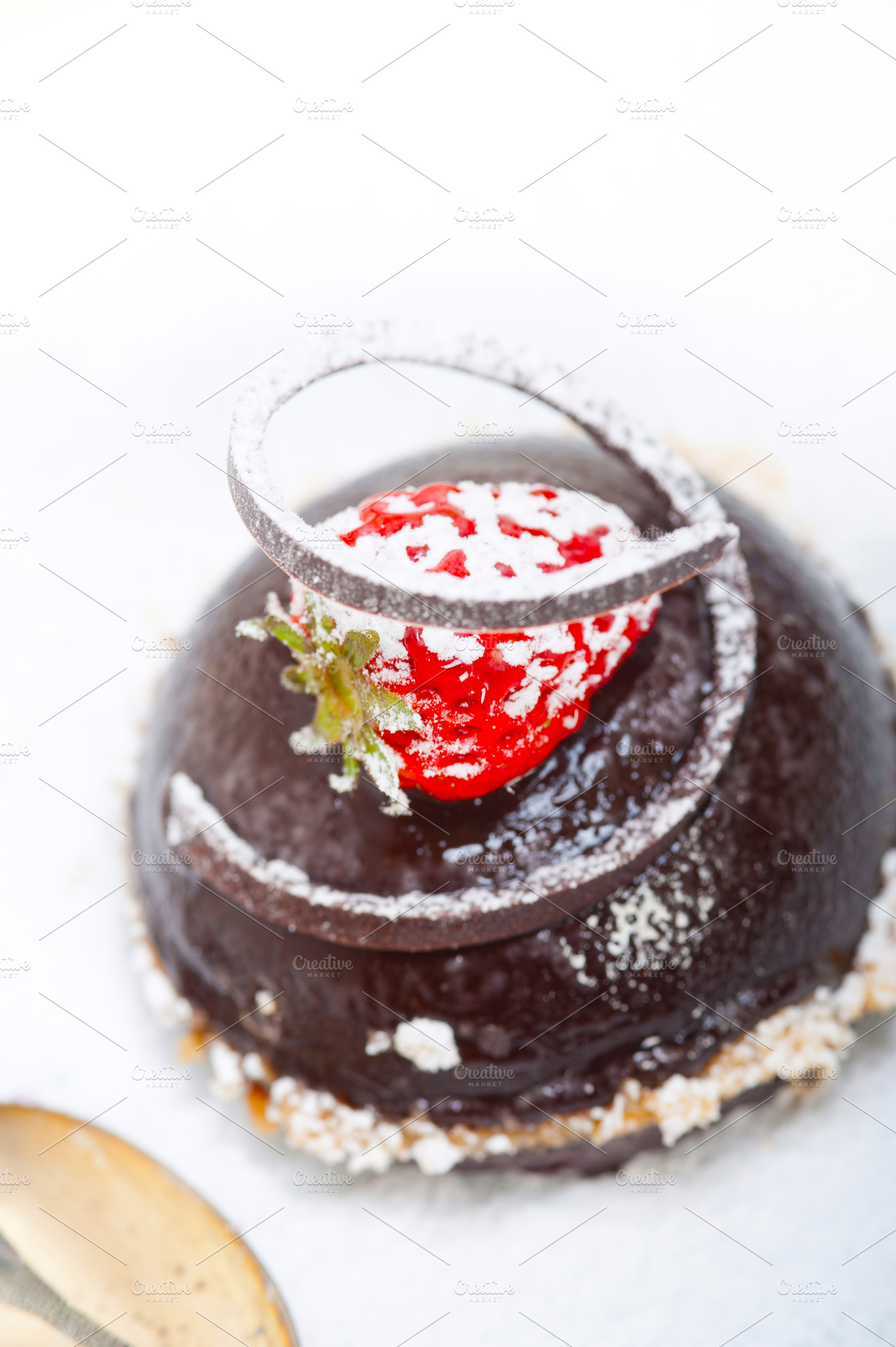 fresh chocolate strawberry mousse, a Food & Drink Photo by keko64