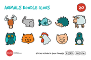 Animals Doodle Icons Set, an Icon by Vectopus.com
