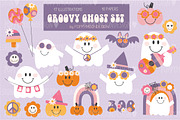 Groovy Ghost set, a Pattern Graphic by Poppymoondesign (Thumbnail 1 of 7)