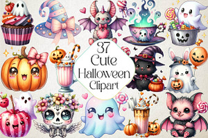 Cute Halloween Clipart, an Illustration by DreamPrint404