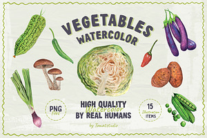 Realistic Vegetables Watercolor
