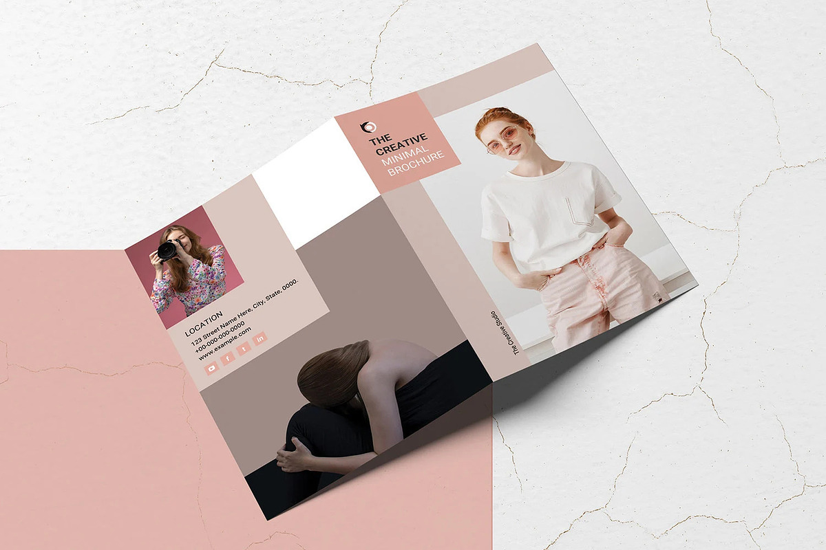 Creative Minimal Bifold Brochure, a Brochure Template by retrographix (Photo 3 of 4)