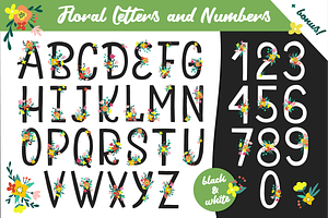 Floral Alphabet and Numbers