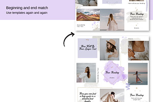 Lilac Puzzle CANVA IG Template N61