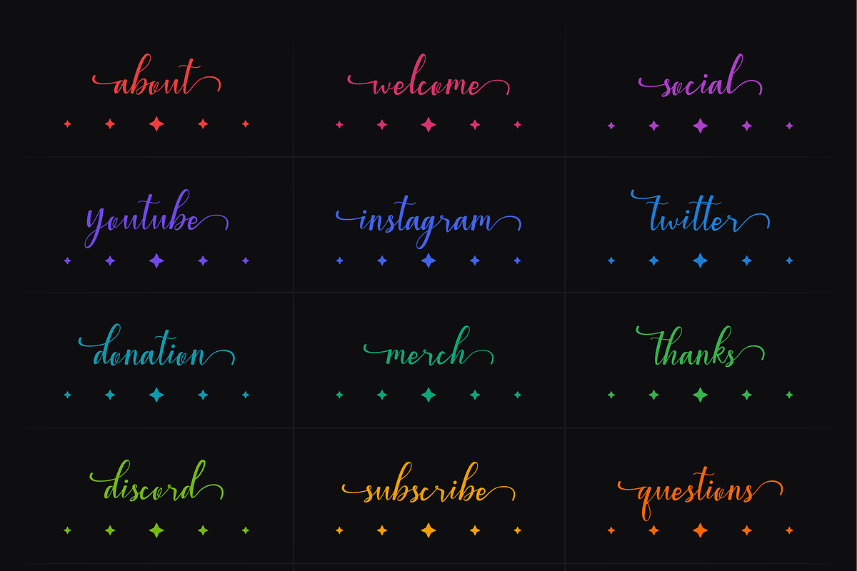 Celestial Flow - 18 Twitch Panels, a Social Media Template by SageDsgn (Photo 2 of 9)