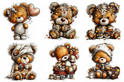 Valentine Teddy Bear Clipart, an Illustration by Daily.Designs (Thumbnail 4 of 8)