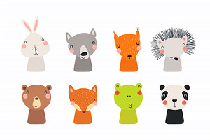 Cute little animals set, an Animal Illustration by sceptical cactus