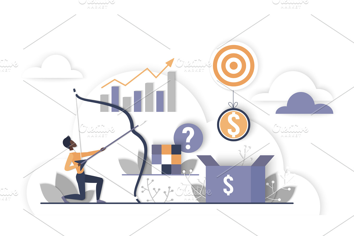 Business solution strategy cloud, a Finance Illustration by Lemberg Vector
