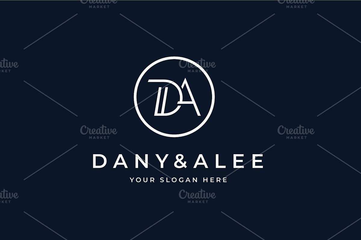 Letter DA Simple Logo, a Branding & Logo Template by BlackSweet_Studio