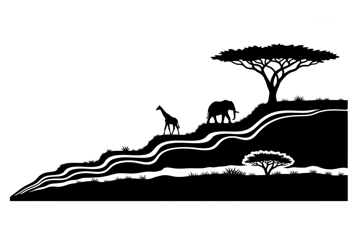 Abstract Savanna Scenery Silhouette, a Graphic by Designer_Momina (Photo 10 of 13)