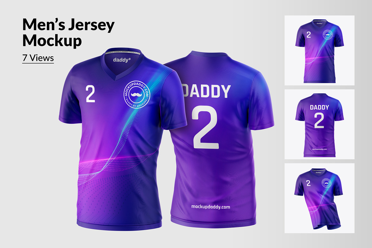 V Neck Men's Jersey Mockup, a Product Mockup by Mockupdaddy (Photo 1 of 9)