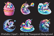 Rainbow Unicorn Clipart, an Illustration by RobertsArt (Thumbnail 3 of 7)