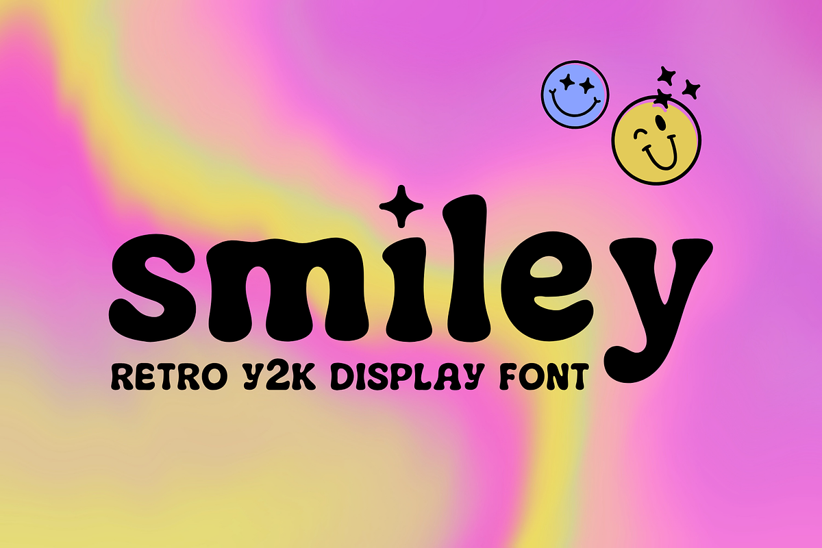 Smiley – Retro Y2K Display Font, a Sans Serif Font by Collette Collabs (Photo 1 of 4)