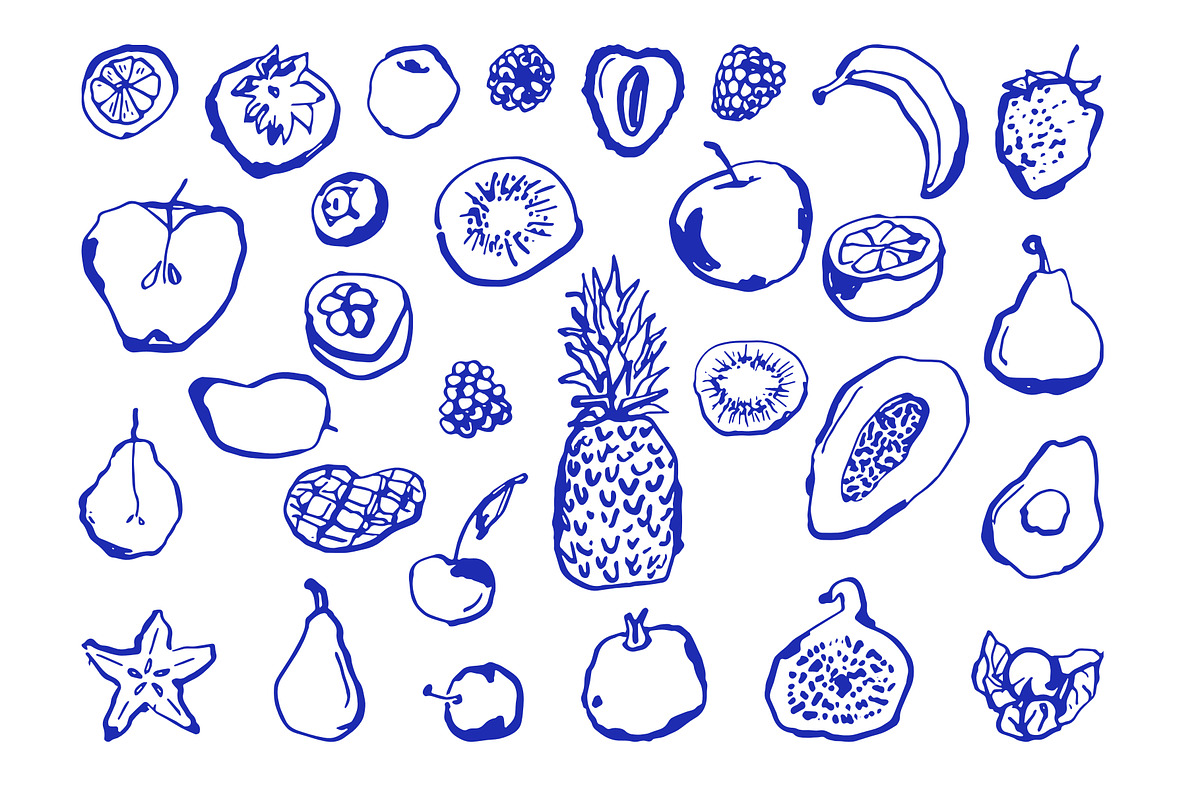 Hand drawn fruits collection, a Food Illustration by Anada Arty (Photo 1 of 11)