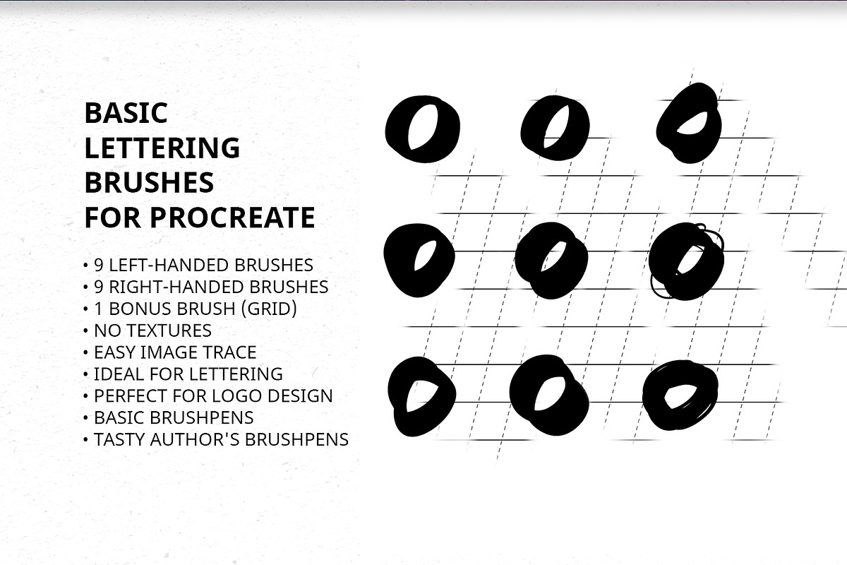 Basic Lettering Brushes. Procreate, a Brush Add-On by Diacritics (Photo 2 of 9)