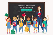 School & Education Illustration kit, an Education Illustration by Volha Hlinskaya (Thumbnail 1 of 7)