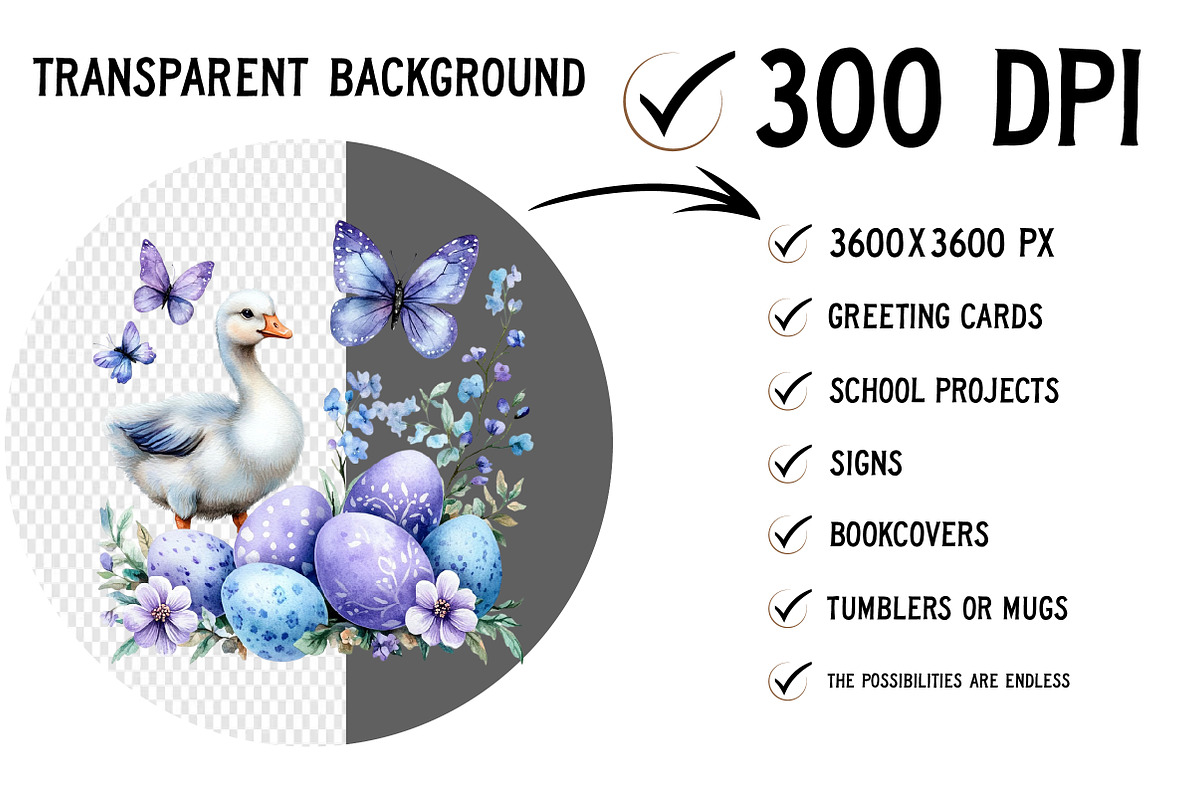 Watercolor Purple Easter Clipart, an Illustration by Craft Nest (Photo 2 of 9)