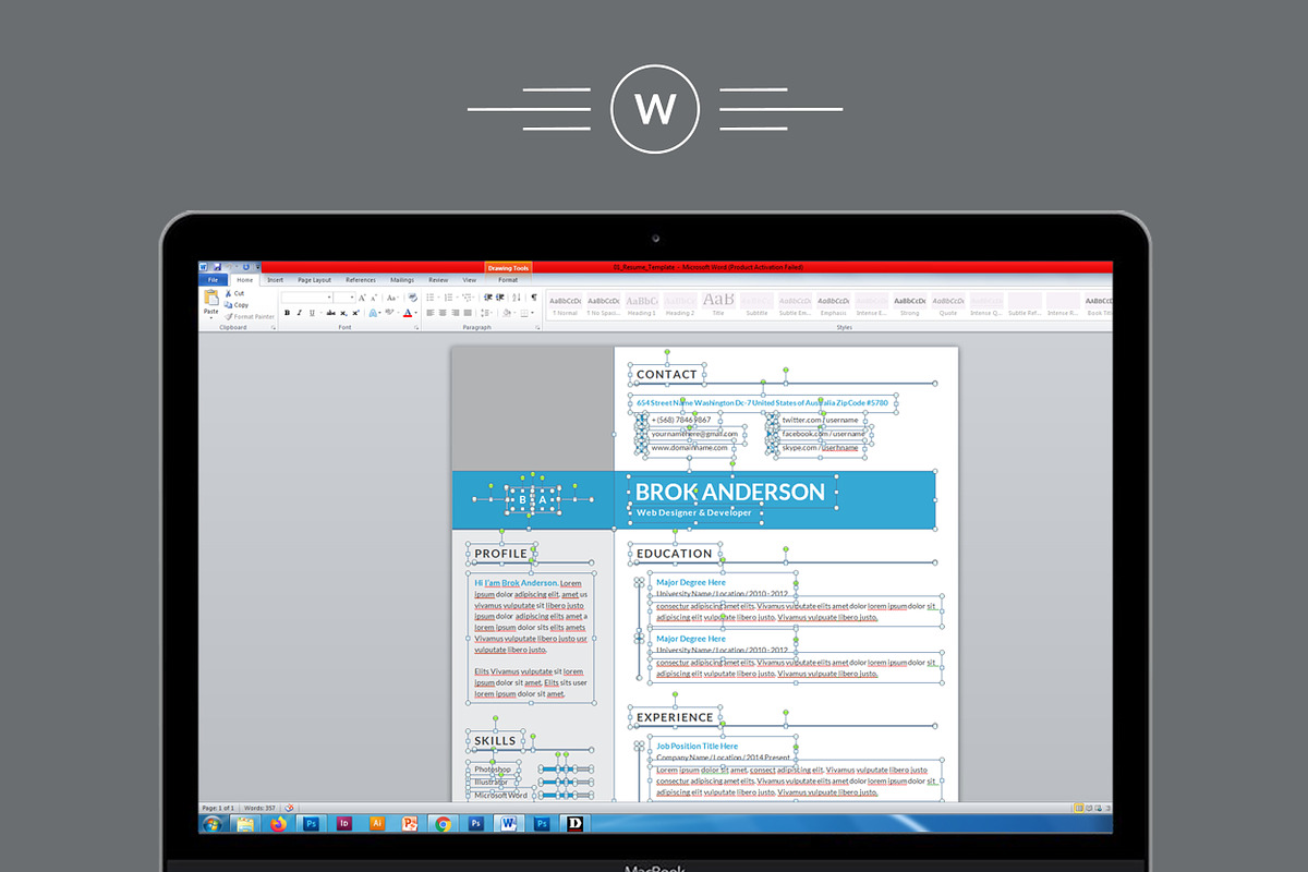 Modern Resume/CV Template, a Resume Template by Proper_media (Photo 6 of 6)