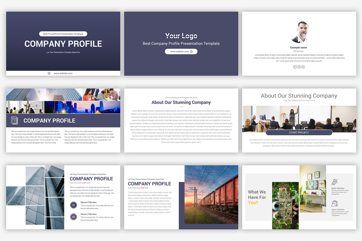 Company Profile PowerPoint Template, a Presentation Template by SlideOne (Photo 4 of 26)