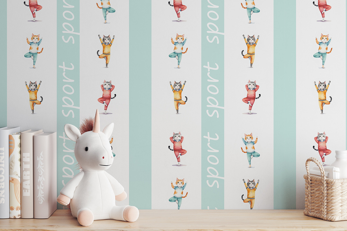 Pattern set Sport and cats, a Pattern Graphic by L- design studio (Photo 5 of 5)